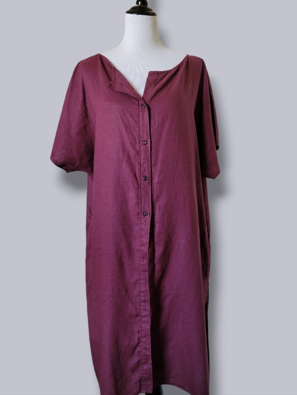 Niko And... Linen Shirt Dress Long Tunic Japan L No Belt Lagenlook